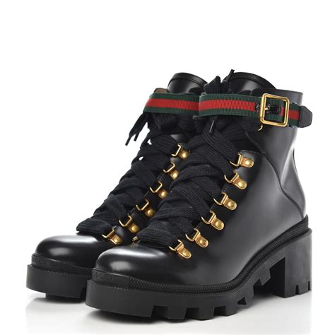 gucci sylvie web combat boots